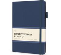 Skyline Hourly Weekly Planner - Undated Agenda & Daily Appointment Book - Time Blocking Notebook for Business Entrepreneurs, A5 (Navy Blue)
