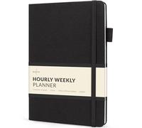 Skyline Hourly Weekly Planner - Undated Agenda & Daily Appointment Book - Time Blocking Notebook for Business Entrepreneurs, A5 (Black)