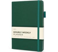 Skyline Hourly Weekly Planner - Undated Agenda & Daily Appointment Book - Time Blocking Notebook for Business Entrepreneurs, A5 (Forest Green)