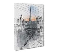 Skyline In Dubai Canvas Print | Gallery Wrapped 30mm Frame Wall Art | 30x20 inches | Ready to Hang | Abstract Cityscape Picture | Living Room Bedroom Lounge Office