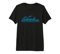 Skyline in Front of Industry and Rockets City Premium T-Shirt