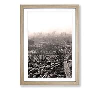 Skyline in Mumbai India in Abstract Framed Print | A2 Oak Framed Wall Art | Ready to Hang | Abstract Cityscape Picture | Living Room Bedroom Lounge Office
