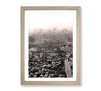Skyline In Mumbai India In Abstract Modern Framed Print | A3 Oak Framed Wall Art | Ready to Hang | Abstract Cityscape Picture | Living Room Bedroom Lounge Office