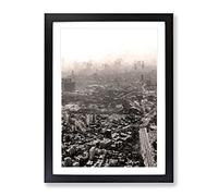 Skyline In Mumbai India In Abstract Modern Framed Print | A4 Black Framed Wall Art | Ready to Hang | Abstract Cityscape Picture | Living Room Bedroom Lounge Office