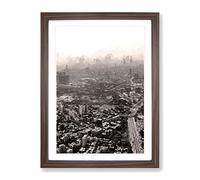 Skyline In Mumbai India In Abstract Modern Framed Print | A4 Walnut Framed Wall Art | Ready to Hang | Abstract Cityscape Picture | Living Room Bedroom Lounge Office