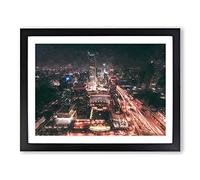 Skyline Of Beijing In China In Abstract Modern Art Framed Print | A4 Black Framed Wall Art | Ready to Hang | Abstract Cityscape Picture | Living Room Bedroom Lounge Office