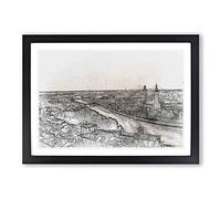Skyline of Verona Italy in Abstract Framed Print | A2 Black Framed Wall Art | Ready to Hang | Abstract Cityscape Picture | Living Room Bedroom Lounge Office