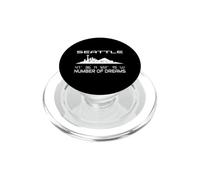 Skyline Seattle GPS coordinates cityscape silhouette USA PopSockets PopGrip for MagSafe