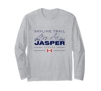 Skyline Trail Jasper Canada Flag Rocky Mountains Hiking Long Sleeve T-Shirt