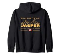 Skyline Trail Jasper Canada Flag Rocky Mountains Hiking Zip Hoodie