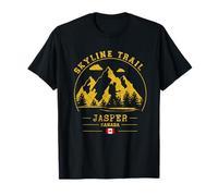 Skyline Trail Jasper Rocky Mountains Hiking Canada Flag T-Shirt