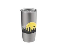 Skyline with Zeppelin and Buildings Stainless Steel Insulated Tumbler