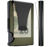 Skylinewears Metal Wallet for Men - Minimalist Slim Wallet - RFID Blocking Card Holder Money Clip, Smart Wallet - Aluminum Credit Card Holde, Olive