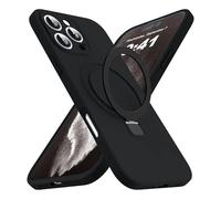 SKYLMW Designed for iPhone 16 Pro Max Case with Magnetic Invisible Stand Compatible with Mag-Safe Military Drop Tested Shockproof Silicone iPhone 16 Pro Max Phone Cases for Women Men 6.8'', Black