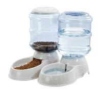 Skylos 3.5L Automatic Pet Feeder and Waterer Set, Gravity Food Dispenser & Water Bowl with Lid and Non-Slip Base for Cats and Dogs