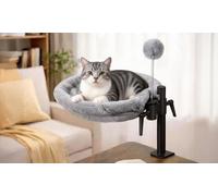 Skylos 360-Degree Rotating Desk Cat Hammocks and Beds: Rotating Cat Desk Bed with Interchangeable Covers
