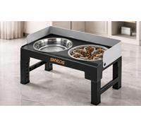 Skylos Adjustable Elevated Dog Bowl Feeder: Grey
