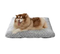 Skylos Calming Dog Bed Plush Sofa Mat Non-Slip Washable 120x90x5cm Grey | High-Density Filling,Soft Faux Plush Surface,Non-Slip Bottom,Machine Washable,Crate Car Home Use,Non-Slip Base,Car Travel Use