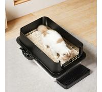 Skylos Cat Litter Box Stainless Steel Enclosed Toilet Tray Anti-Splashing