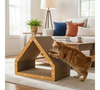 Skylos Cat Scratcher & House, Vertical & Horizontal Multi-Mode Scratching Board for Cats, Corrugated Paper, Furniture Protection, 50.5x30.5x42.5cm