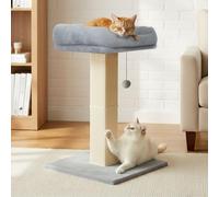 Skylos Cat Scratching Post Sisal Pole Hanging Ball Indoor Cats 74cm Grey | Natural Sisal Rope,Plush Hanging Ball,Stable Heavy Base,Indoor Play And Stretching,Protects Furniture,Interactive Hanging Toy