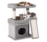 Skylos Cat Tree Tower Large Perch Condo Sisal Scratcher Indoor Felines | E1 Particle Board,Soft Plush,Indoor Cats,Large Perch,Condo And Scratcher,Compact Space Saving Design,Stable Multi-Level Play