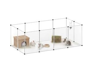 Skylos DIY Pet Playpen, Guinea Pig Cage, Rabbit Run, Small Animal Pen with Door - 12 Panels Indoor Modular Puppy Fence, Customizable Cage for Hamster, Bunny, Chinchilla, 203 x 101 x 70cm