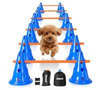 Skylos Dog Agility Equipment Set, Dog Jump Training Kit - 12 x Cones, 12 x Agility Rods with Storage Bag, Six-Piece Adjustable Height Jumping Obstacles Cavaletti Poles