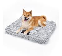 Skylos Dog Bed Medium, 7cm Thick Fluffy Plush Orthopedic Dog Bed for Joint Support, Washable Dog Bed with Non-Slip Bottom, Grey, 75x52x7cm