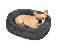 Skylos Dog Bed Medium, Orthopedic Dog Bed, Memory Foam Dog Bed Sofa with 4-Sided Neck Support, Waterproof Non-Slip, Removable Washable Cover, Grey, 71x59x15cm