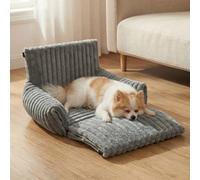Skylos Dog Car Seat Booster Bed Carrier Memory Foam Travel Pet Seat Grey