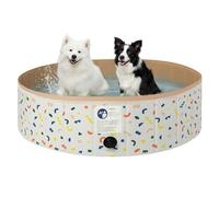 Skylos Dog Paddling Pool, 120CM Foldable Pet Swimming Pool for Small Medium Large dogs, Dog Bath or Play Pool for Outdoor, Garden, Patio, Non-Slip Base & Drain Plug (Large)