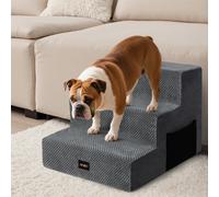 Skylos Dog Stairs for Bed and Sofa, Non-Slip 3 Steps Pet Ramp for Small Dogs and Cats, High-Density Foam, 45x40x34cm
