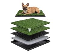 Skylos Dog Toilet Tray Puppy Potty Washable Pee Pad With Artificial Grass | 60 x 50cm Puppy Toilet Training,Dogs Litter Tray,Fast Drainage,Super-Absorbent Pad,Leak-Proof Base,Easy To Clean
