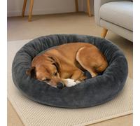 Skylos Donut Dog Bed Soft Plush Calming Washable Large Pet Cat Mattress