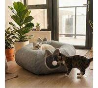 Skylos Foldable Cat Tunnel Bed Interactive Donut Toy For Indoor Cats Kittens