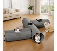 Skylos Large Cat Tunnels Modular Foldable Linen Tube Kittens Rabbits Toys