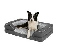 Skylos Orthopaedic Dog Bed Dog Sofa With Bolsters Waterproof Memory XL Grey | Memory Foam,Waterproof Liner,Plush Fleece,Non-Slip Base,Washable Cover,For Large Dogs,Orthopaedic Support,Comfy Dog Sofa Bed