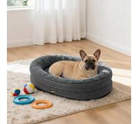 Skylos Orthopedic Plush Dog Bed Soft Washable Pet Bed Grey Cosy Cushion M