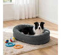 Skylos Orthopedic Plush Dog Bed Soft Washable Pet Bed Grey Cosy Cushion Xl
