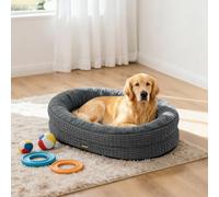 Skylos Orthopedic Plush Dog Bed Soft Washable Pet Bed Grey Cosy Cushion Xxl