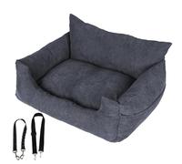 Skylos Pet Car Booster Seat & Portable Dog Bed with Removable Machine-Washable Cover, Adjustable Safety Belt, 2 Side Pockets Dusty blue 80cm x 55cm x 30cm