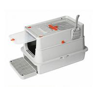 Skylos Stainless Steel Cats Litter Box Hooded High Enclosed Large Kitty Toilet