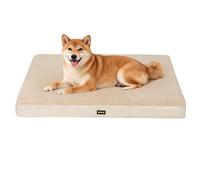 Skylos Ultra Bounce Dog Bed - Cozy Plush Mattress, Removable Washable Cover, Non-Slip Base for Crate, Kennel or Floor, White, 90x60x11cm