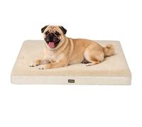 Skylos Ultra Bounce Dog Bed - Cozy Plush Mattress, Removable Washable Cover, Non-Slip Base for Crate, Kennel or Floor, White, 75x50x11cm