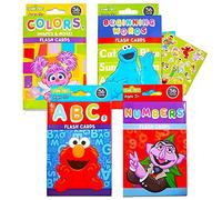 SkyMar Sesame Street Educational Flash Cards for Early Learning. Set includes Colors Shapes & More ABCs Numbers and Beginning Words. Plus Free Bonus Sesame Street Stickers.