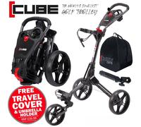 Cube 3-Wheel Golf Push/Pulll Trolley - Charcoal/Black