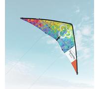 Skymonkey Fastrider Stunt kite for teenagers and adults, 2-line stunt kite, wingspan: 127cm - Rainbow