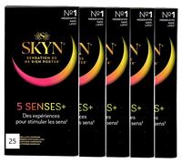 SKYN 5 Senses Non Latex Condoms Intense Elite Cocktail Hot Cool 5 x 5 Pack of 25