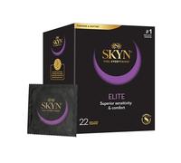 SKYN Elite (Pack of 22): Ultra-Thin Latex Free Condoms for Men, Regular Size Condoms, SKYNFEEL Technology, Smooth Surface, Lubricated, 53mm Nominal Width
